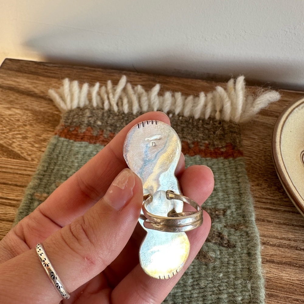 Large Statement Kingman Turquoise Ring - image 4